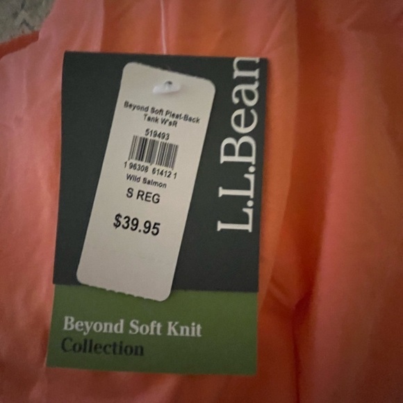 NWT ⭐️ LL Bean Beyond Soft Pleat Back Tank In Wild Salmon size S - Picture 8 of 11
